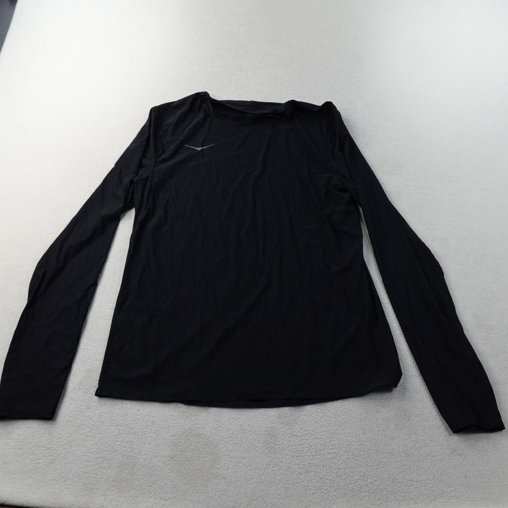 HOKA One One Womens Long Sleeve Running Shirt Small Black Performance Athletic